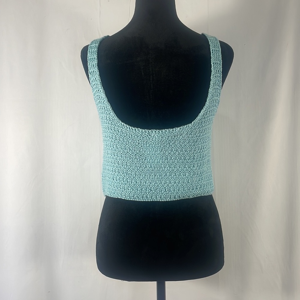 Cotton Candy, Sky Blue knit sweater, tank,light, large - Picture 4 of 7